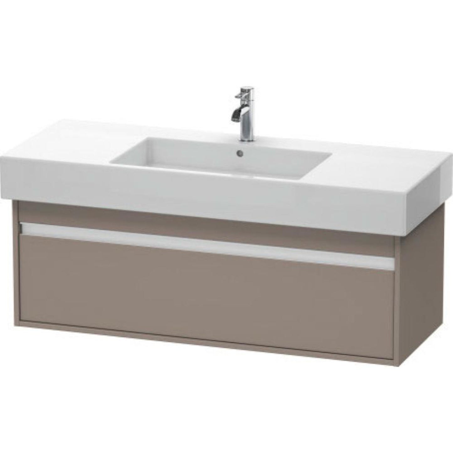 Duravit Ketho 47" x 16" x 18" Wall-Mount Vanity Unit in Basalt Matt (KT669204343)