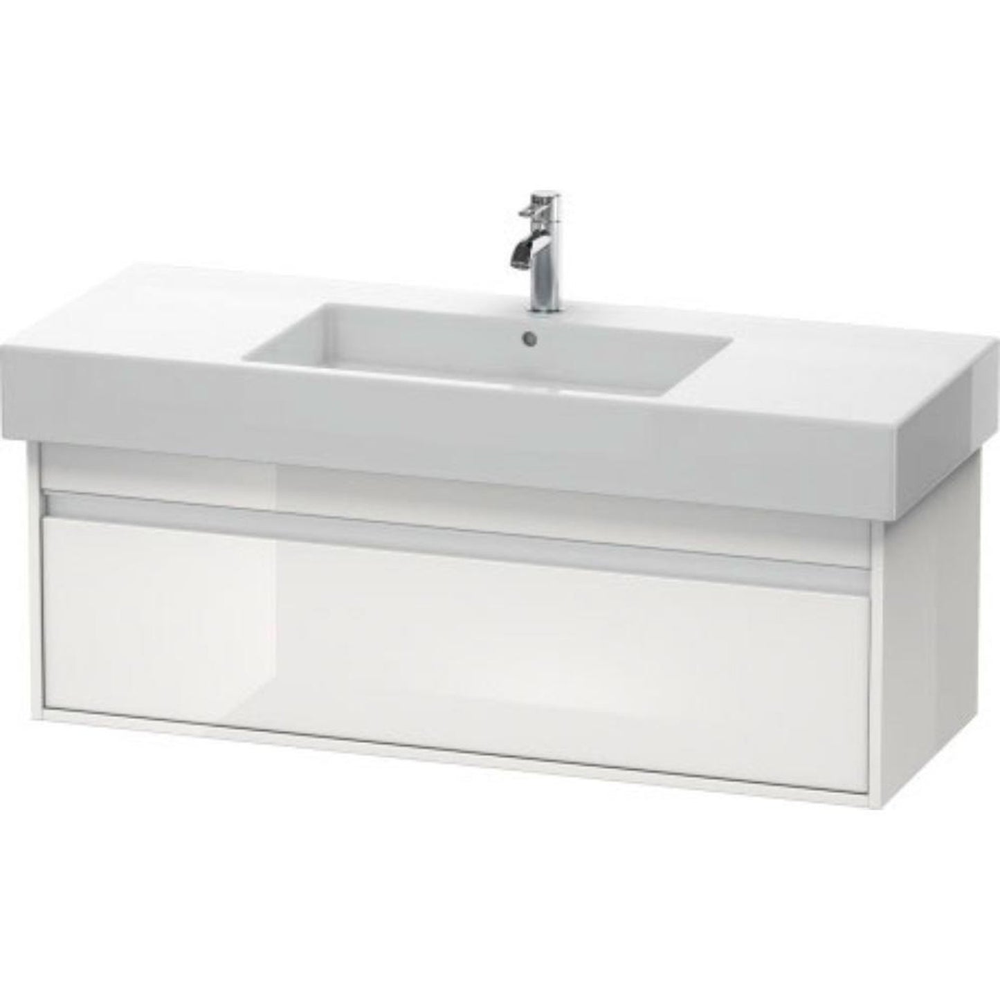 Duravit Ketho 47" x 16" x 18" Wall-Mount Vanity Unit in White High Gloss (KT669202222)