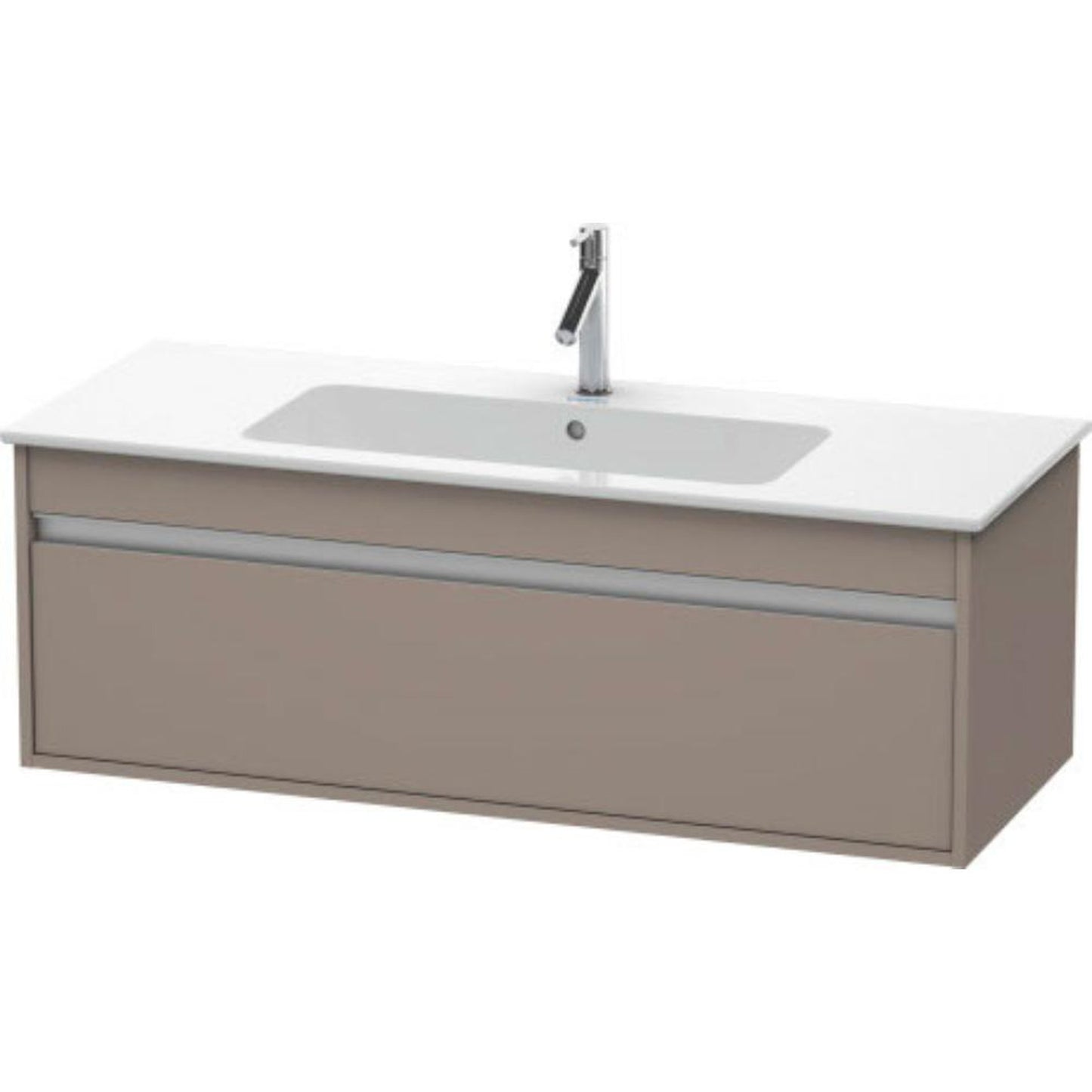 Duravit Ketho 47" x 16" x 19" One Drawer Wall-Mount Vanity Unit in Basalt Matt