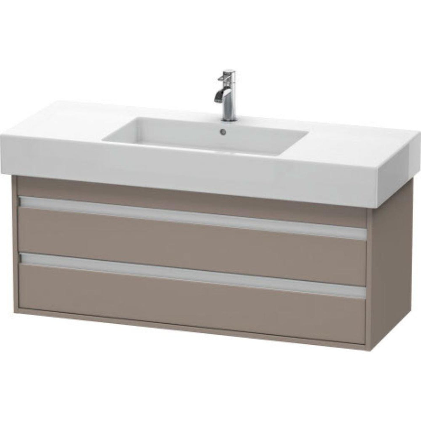 Duravit Ketho 47" x 19" x 18" Two Drawer Wall-Mount Vanity Unit in Basalt Matt (KT664204343)