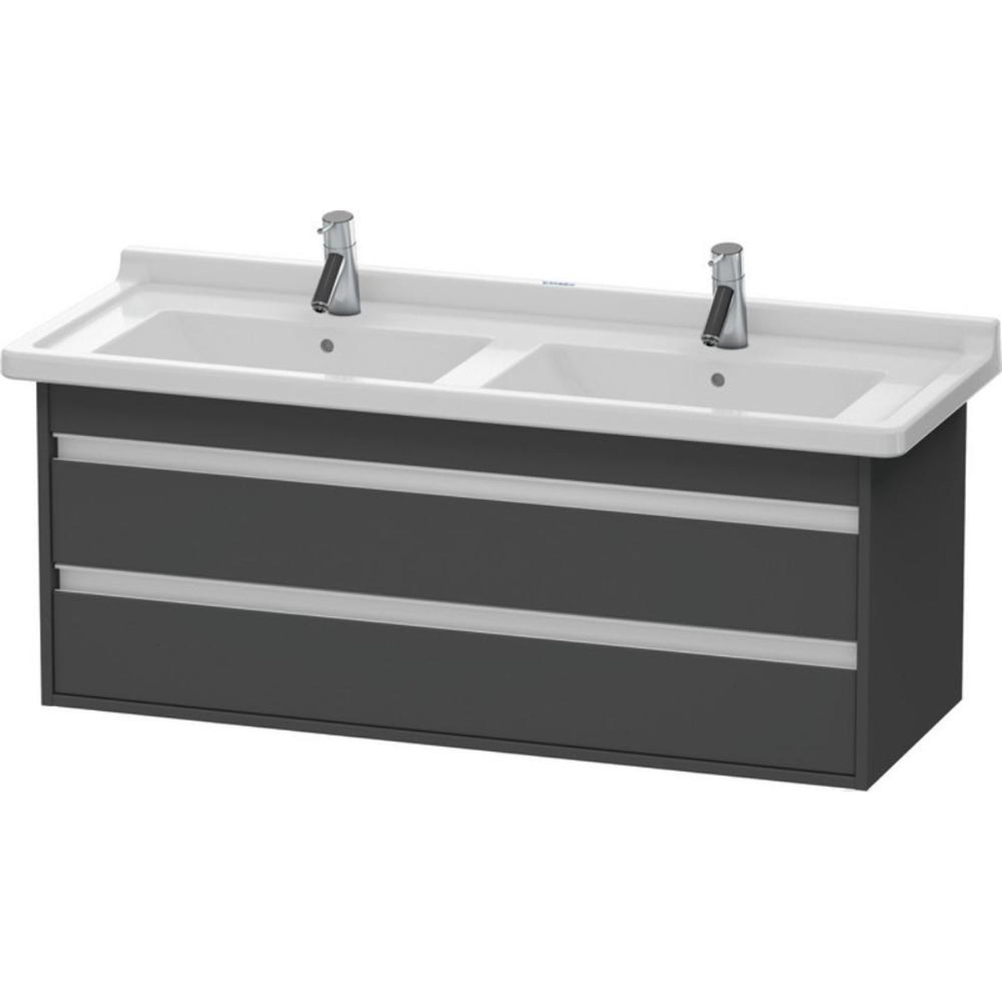 Duravit Ketho 47" x 19" x 18" Two Drawer Wall-Mount Vanity Unit in Graphite Matt (KT664604949)