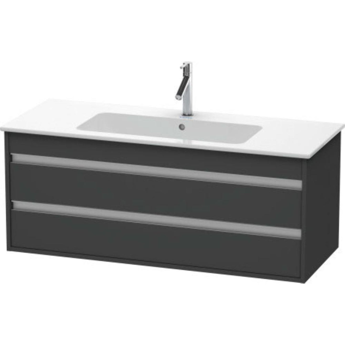 Duravit Ketho 47" x 19" x 19" Two Drawer Wall-Mount Vanity Unit in Graphite Matt