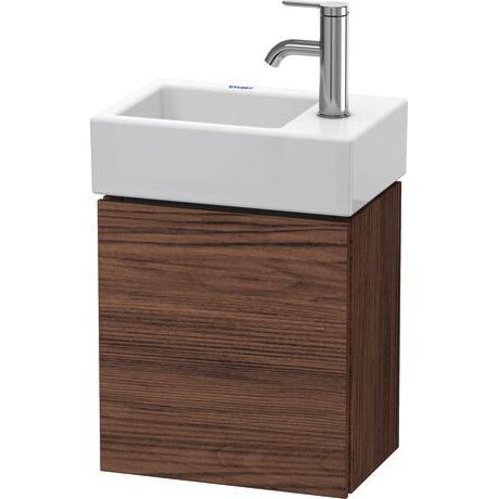 Duravit L-Cube 14" x 16" x 9" Walnut Dark One Door Wall-Mount Vanity Unit (LC6293L2121)