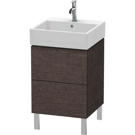 Duravit L-Cube 19" x 23" x 18" Dark Brushed Oak Two Drawer Floorstanding Vanity Unit (LC677407272)