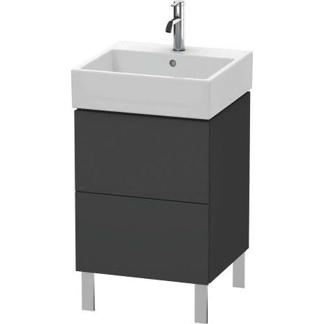 Duravit L-Cube 19" x 23" x 18" Graphite Two Drawer Floorstanding Vanity Unit (LC677404949)