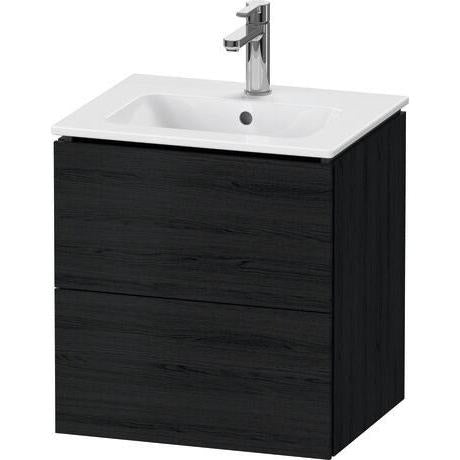 Duravit L-Cube 20" x 22" x 17" Oak Black Two Drawer Wall-Mount Vanity Unit (LC621801616)