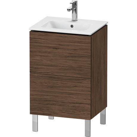 Duravit L-Cube 20" x 28" x 17" Walnut Dark Two Drawer Floorstanding Vanity Unit (LC667102121)