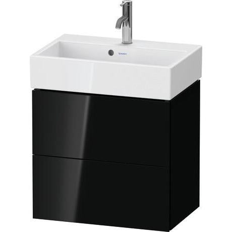 Duravit L-Cube 23" x 21" x 15" Black Two Drawer Wall-Mount Vanity Unit (LC621904040)