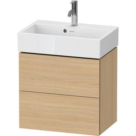 Duravit L-Cube 23" x 21" x 15" Natural Oak Two Drawer Wall-Mount Vanity Unit (LC621903030)