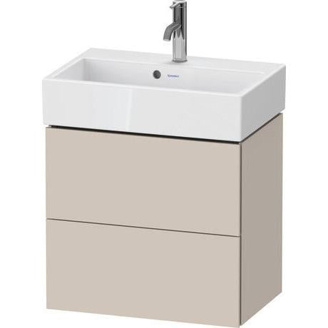 Duravit L-Cube 23" x 21" x 15" Taupe Two Drawer Wall-Mount Vanity Unit (LC621909191)
