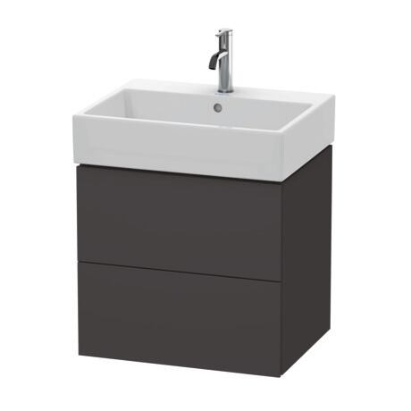 Duravit L-Cube 23" x 21" x 18" Graphite Two Drawer Wall-Mount Vanity Unit (LC627508080)