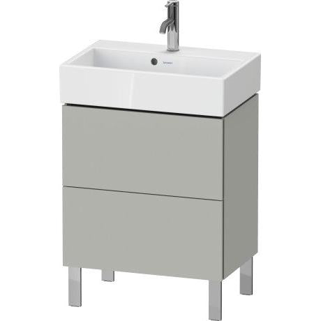 Duravit L-Cube 23" x 23" x 15" Concrete Gray Two Drawer Floorstanding Vanity Unit (LC667900707)