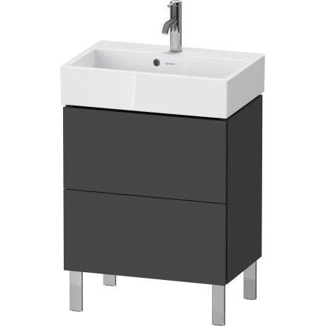 Duravit L-Cube 23" x 23" x 15" Graphite Two Drawer Floorstanding Vanity Unit (LC667904949)