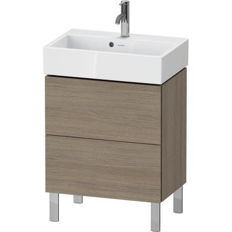 Duravit L-Cube 23" x 23" x 15" Oak Terra Two Drawer Floorstanding Vanity Unit (LC667903535)