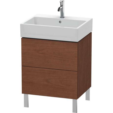 Duravit L-Cube 23" x 23" x 18" American Walnut Two Drawer Floorstanding Vanity Unit (LC677501313)