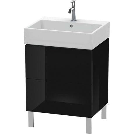 Duravit L-Cube 23" x 23" x 18" Black Two Drawer Floorstanding Vanity Unit (LC677504040)