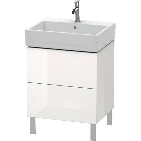 Duravit L-Cube 23" x 23" x 18" White Two Drawer Floorstanding Vanity Unit (LC677502222)