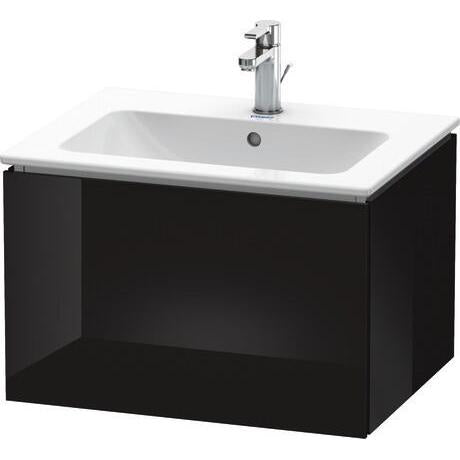 Duravit L-Cube 24" x 16" x 19" Black One Drawer Wall-Mount Vanity Unit (LC614004040)