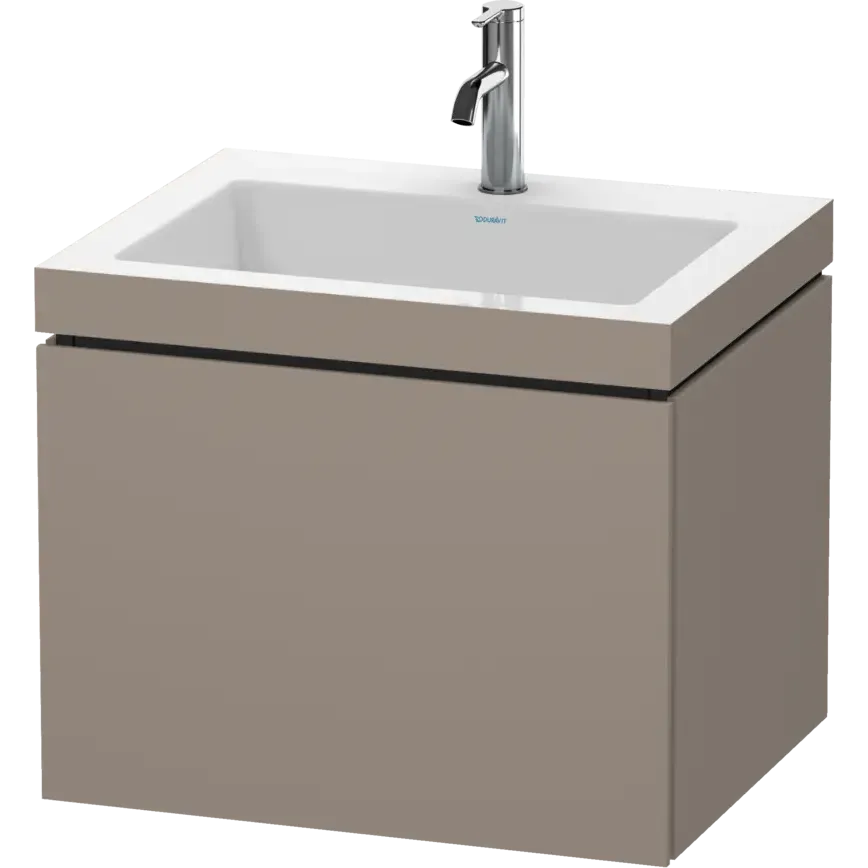 Duravit L-Cube 24" x 20" x 19" Basalt One Drawer C-Bonded Wall-Mount Vanity Kit (LC6916O4343)