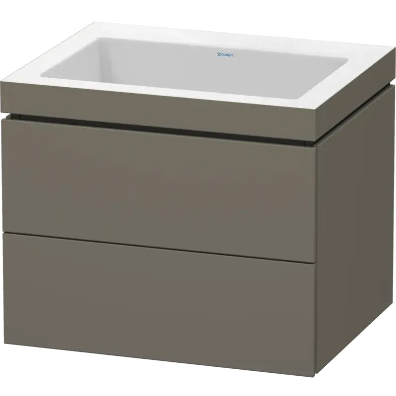 Duravit L-Cube 24" x 20" x 19" Flannel Gray Two Drawer C-Bonded Wall-Mount Vanity Kit (LC6926N9090)