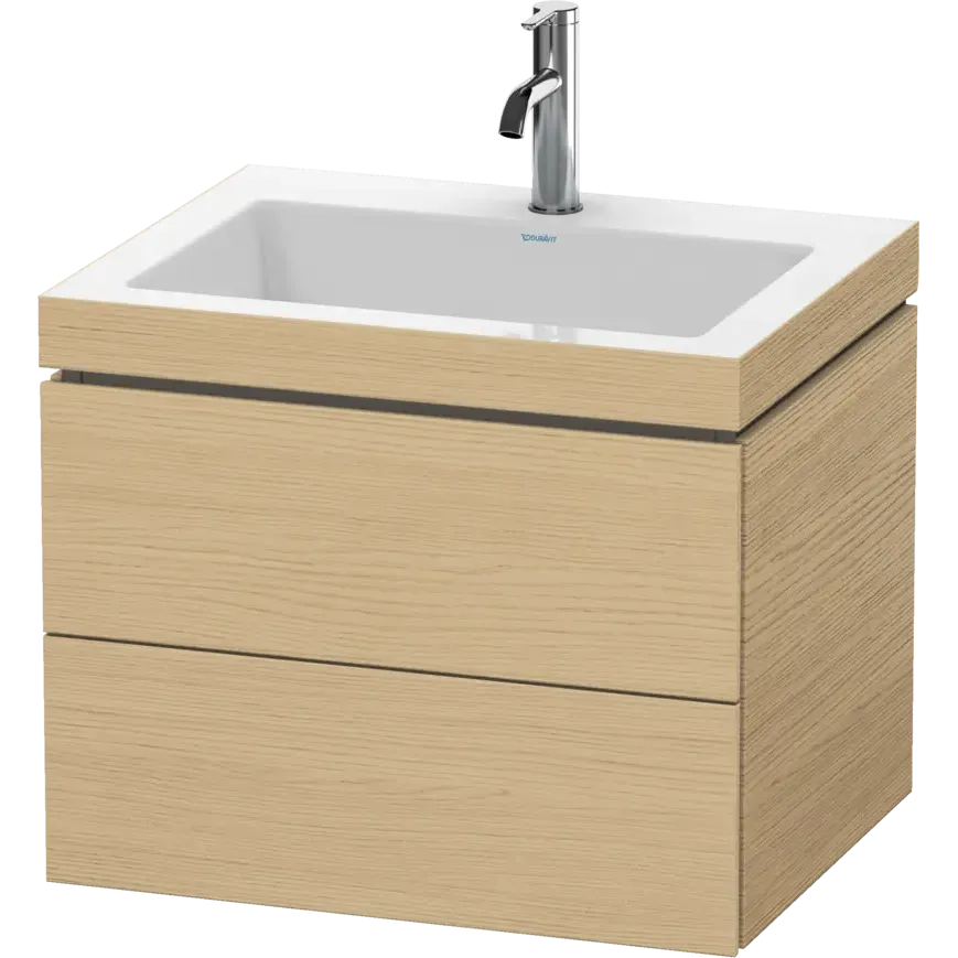 Duravit L-Cube 24" x 20" x 19" Natural Oak Two Drawer C-Bonded Wall-Mount Vanity Kit (LC6926O3030)