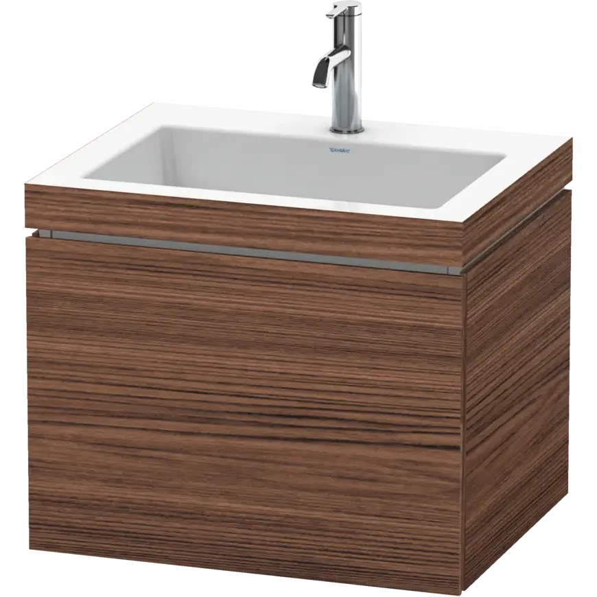 Duravit L-Cube 24" x 20" x 19" White One Drawer C-Bonded Wall-Mount Vanity Kit (LC6916O2121)