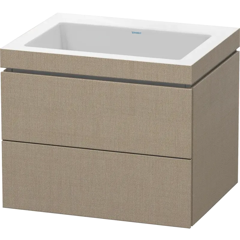 Duravit L-Cube 24" x 20" x 19" White Two Drawer C-Bonded Wall-Mount Vanity Kit (LC6926N7575)