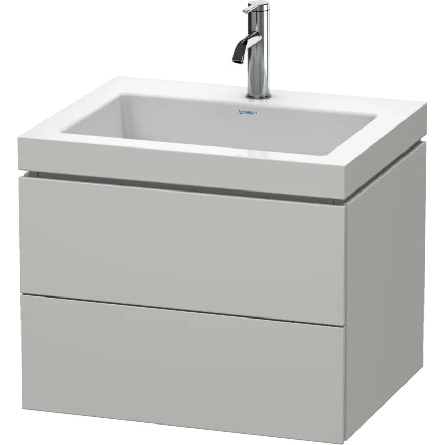 Duravit L-Cube 24" x 20" x 19" White Two Drawer C-Bonded Wall-Mount Vanity Kit (LC6926O0707)