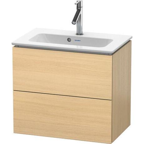 Duravit L-Cube 24" x 22" x 15" Mediterranean Oak Two Drawer Wall-Mount Vanity Unit (LC625607171)