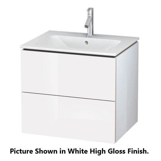 Duravit L-Cube 24" x 22" x 19" Cashmere Oak Two Drawer Wall-Mount Vanity Unit (LC624001111)