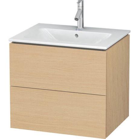 Duravit L-Cube 24" x 22" x 19" Natural Oak Two Drawer Wall-Mount Vanity Unit (LC624003030)