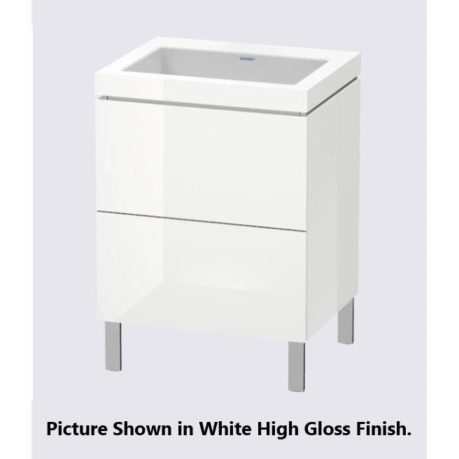 Duravit L-Cube 24" x 27" x 19" Brushed Oak Two Drawer C-Bonded Floorstanding Vanity Kit (LC6936N1212)