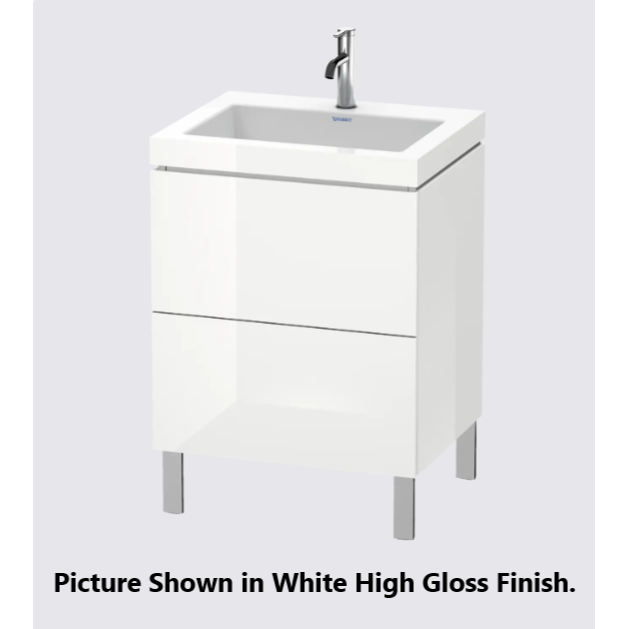 Duravit L-Cube 24" x 27" x 19" Chestnut Dark Two Drawer C-Bonded Floorstanding Vanity Kit (LC6936O5353)