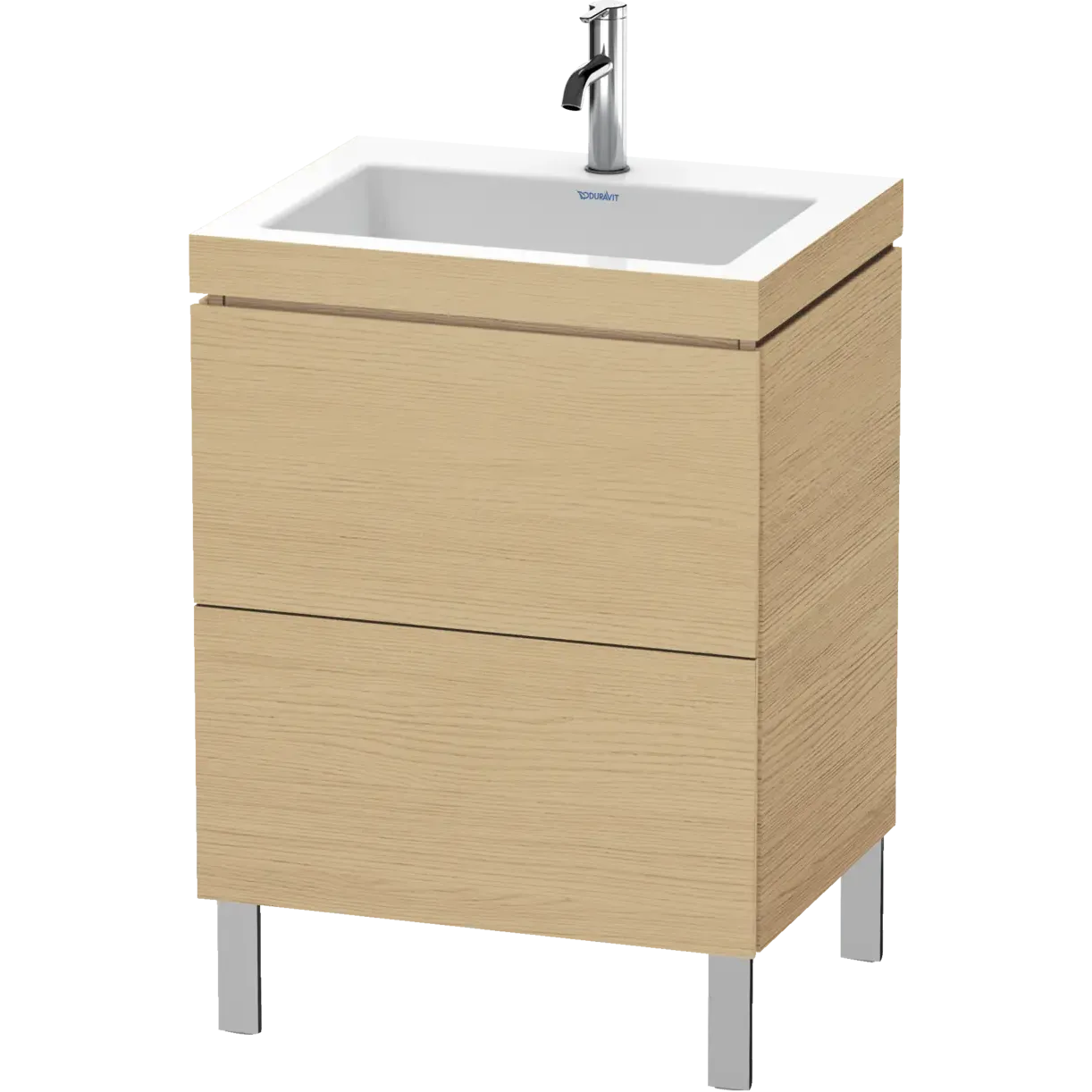 Duravit L-Cube 24" x 27" x 19" Natural Oak Two Drawer C-Bonded Floorstanding Vanity Kit (LC6936O3030)