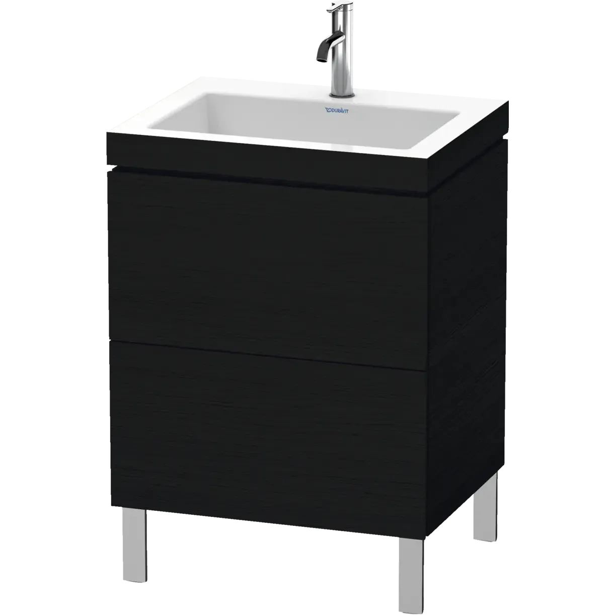 Duravit L-Cube 24" x 27" x 19" Oak Black Two Drawer C-Bonded Floorstanding Vanity Kit (LC6936O1616)
