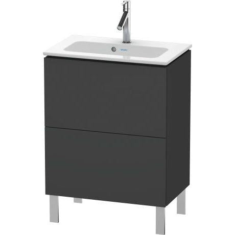 Duravit L-Cube 24" x 28" x 15" Graphite Two Drawer Floorstanding Vanity Unit (LC667304949)