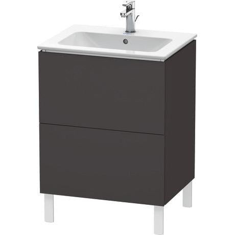 Duravit L-Cube 24" x 28" x 19" Graphite Two Drawer Floorstanding Vanity Unit (LC662508080)