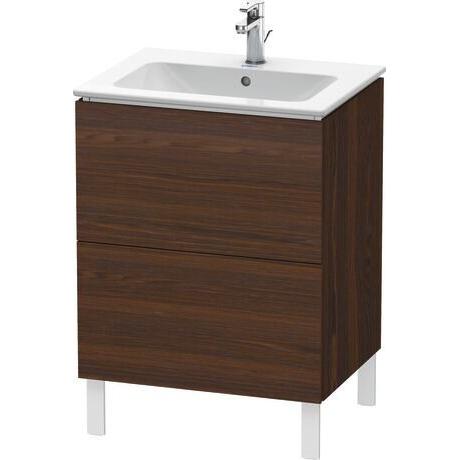 Duravit L-Cube 24" x 28" x 19" Walnut Brushed Two Drawer Floorstanding Vanity Unit (LC662506969)