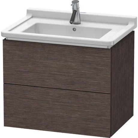 Duravit L-Cube 26" x 22" x 18" Dark Brushed Oak Two Drawer Wall-Mount Vanity Unit (LC626407272)