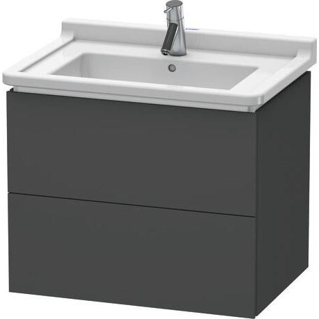 Duravit L-Cube 26" x 22" x 18" Graphite Two Drawer Wall-Mount Vanity Unit (LC626404949)