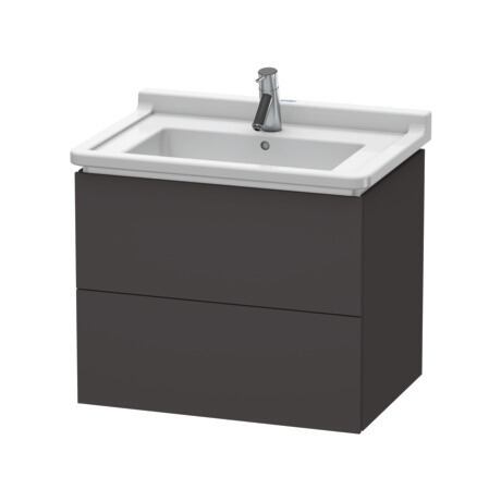 Duravit L-Cube 26" x 22" x 18" Graphite Two Drawer Wall-Mount Vanity Unit (LC626408080)