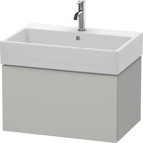 Duravit L-Cube 27" x 16" x 18" Concrete Gray One Drawer Wall-Mount Vanity Unit (LC617600707)
