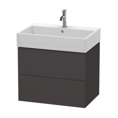 Duravit L-Cube 27" x 21" x 18" Graphite Two Drawer Wall-Mount Vanity Unit (LC627608080)