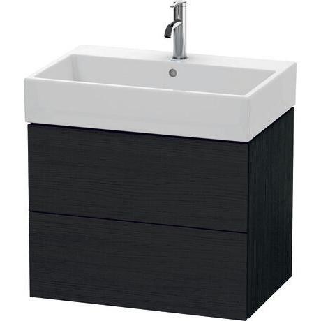 Duravit L-Cube 27" x 21" x 18" Oak Black Two Drawer Wall-Mount Vanity Unit (LC627601616)