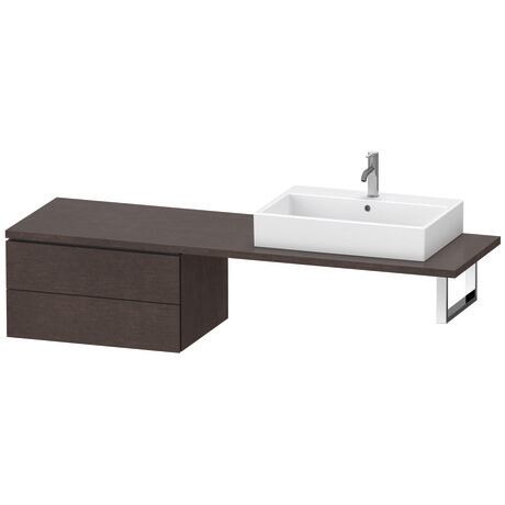 Duravit L-Cube 28" x 16" x 22" Dark Brushed Oak Two Drawer Low Cabinet for Console (LC585907272)