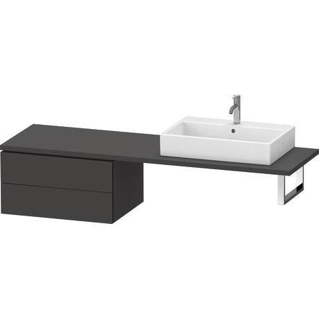 Duravit L-Cube 28" x 16" x 22" Graphite Two Drawer Low Cabinet for Console (LC585908080)