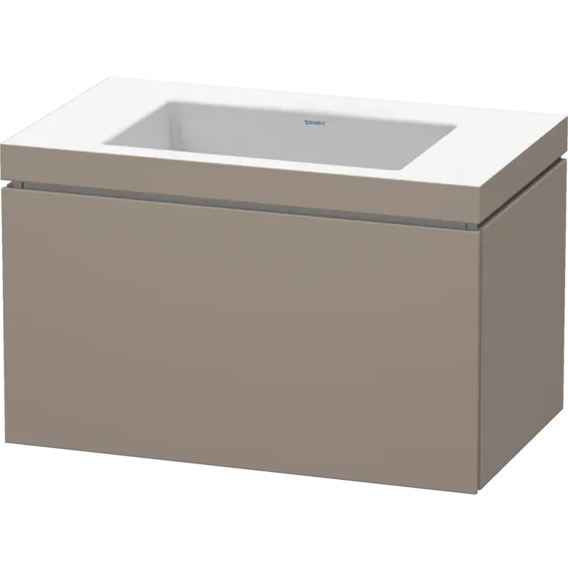 Duravit L-Cube 31" x 20" x 19" Basalt One Drawer C-Bonded Wall-Mount Vanity Kit (LC6917N4343)