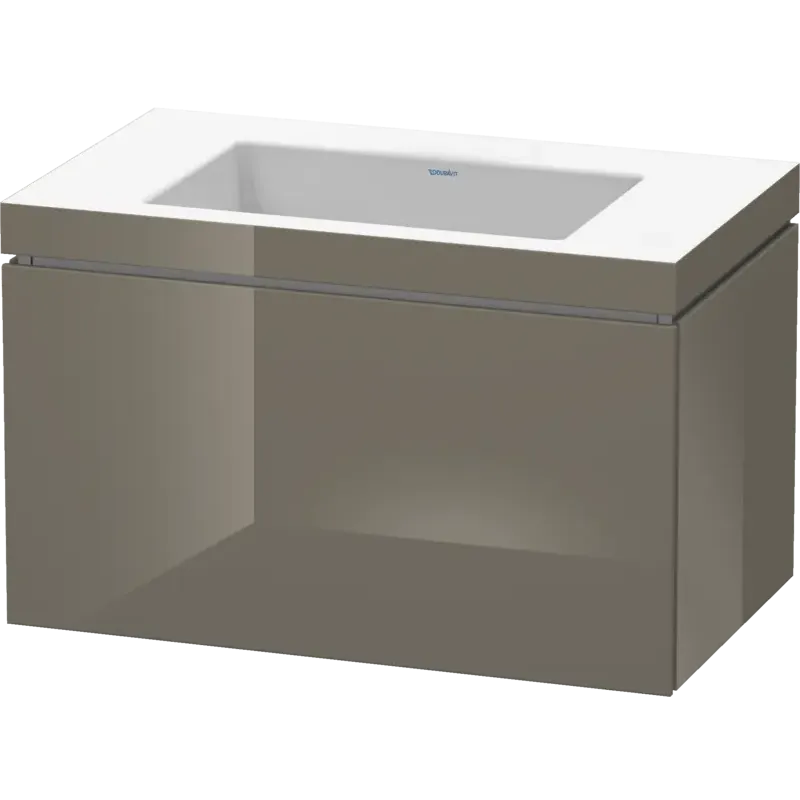 Duravit L-Cube 31" x 20" x 19" Flannel Gray One Drawer C-Bonded Wall-Mount Vanity Kit (LC6917N8989)