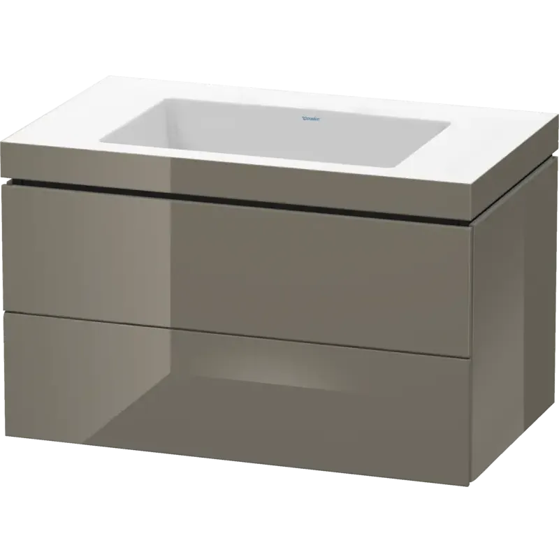 Duravit L-Cube 31" x 20" x 19" Flannel Gray Two Drawer C-Bonded Wall-Mount Vanity Kit (LC6927N8989)