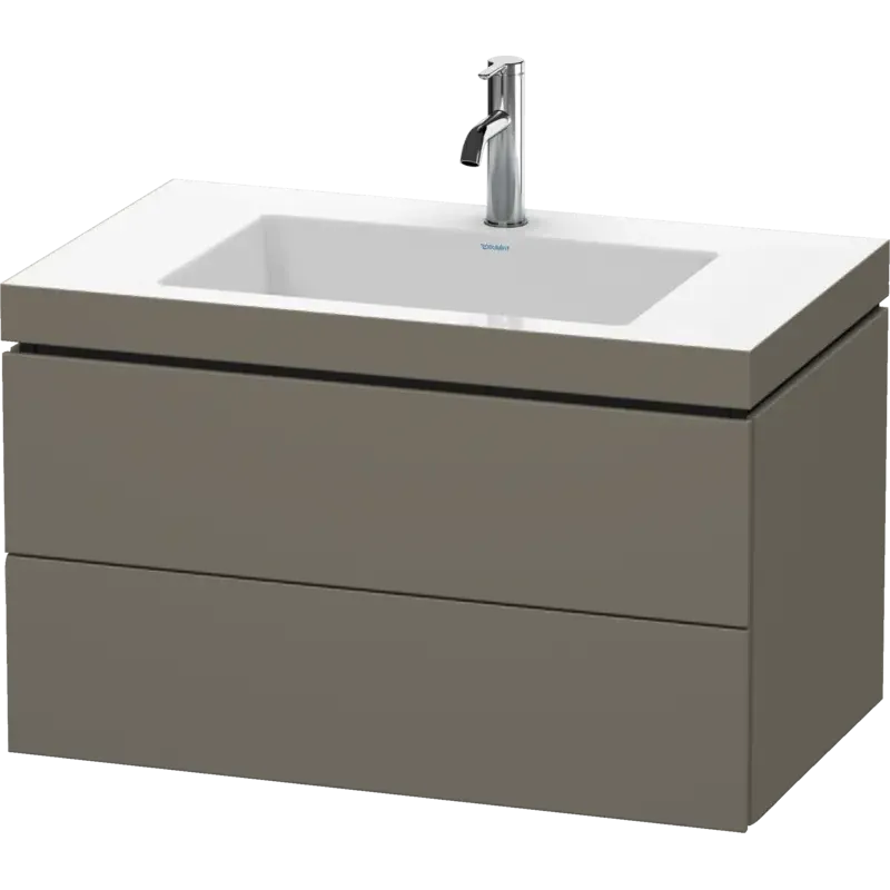Duravit L-Cube 31" x 20" x 19" Flannel Gray Two Drawer C-Bonded Wall-Mount Vanity Kit (LC6927O9090)